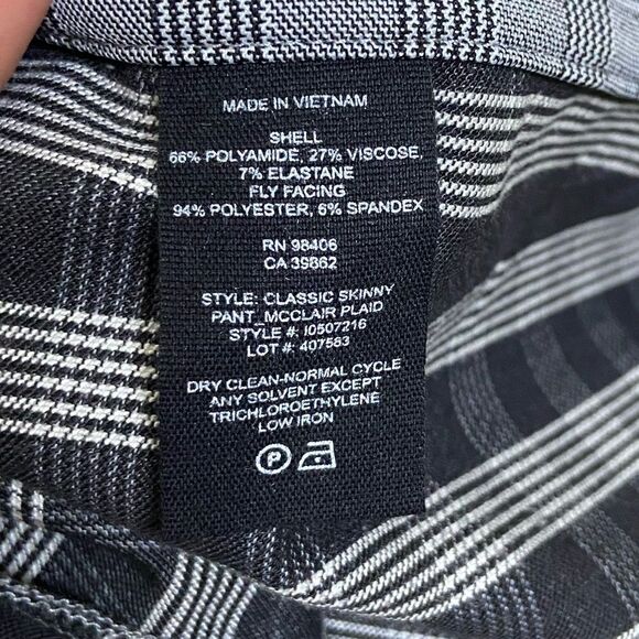 Theory Classic Gray Skinny Pants Cropped Plaid Size 12 - Picture 5 of 6